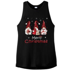 Gnome Family Christmas Shirts For Women Buffalo Plaid Ladies PosiCharge Tri-Blend Wicking Tank