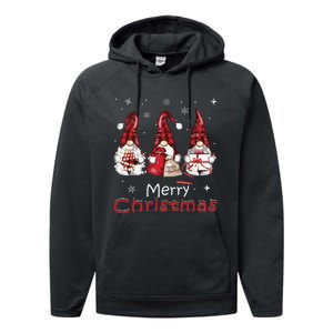 Gnome Family Christmas Shirts For Women Buffalo Plaid Performance Fleece Hoodie