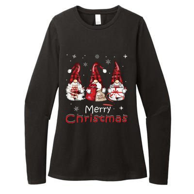 Gnome Family Christmas Shirts For Women Buffalo Plaid Womens CVC Long Sleeve Shirt