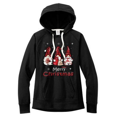 Gnome Family Christmas Shirts For Women Buffalo Plaid Women's Fleece Hoodie