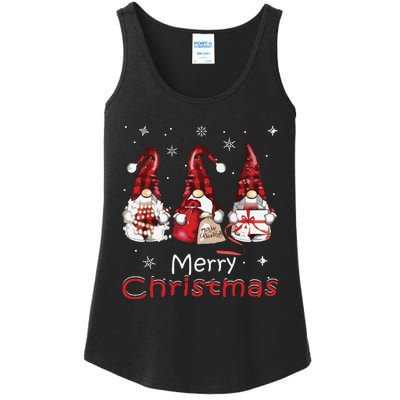 Gnome Family Christmas Shirts For Women Buffalo Plaid Ladies Essential Tank