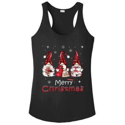 Gnome Family Christmas Shirts For Women Buffalo Plaid Ladies PosiCharge Competitor Racerback Tank