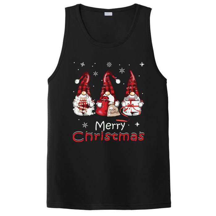 Gnome Family Christmas Shirts For Women Buffalo Plaid PosiCharge Competitor Tank