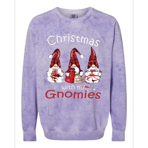 Gnome Family Christmas Shirts For Women Buffalo Plaid Colorblast Crewneck Sweatshirt