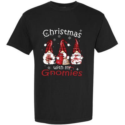 Gnome Family Christmas Shirts For Women Buffalo Plaid Garment-Dyed Heavyweight T-Shirt