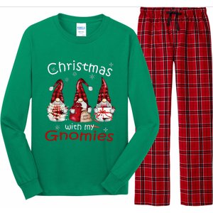 Gnome Family Christmas Buffalo Plaid Long Sleeve Pajama Set