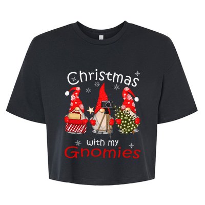 Gnome Family Christmas Gnomies Xmas Bella+Canvas Jersey Crop Tee