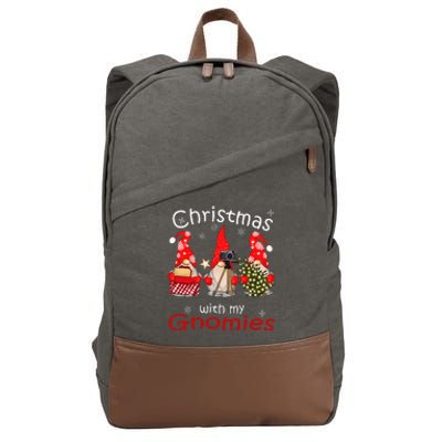 Gnome Family Christmas Gnomies Xmas Cotton Canvas Backpack