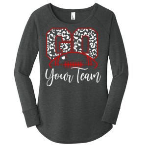 Go Football Custom Team Name Personalized Fan Women's Perfect Tri Tunic Long Sleeve Shirt