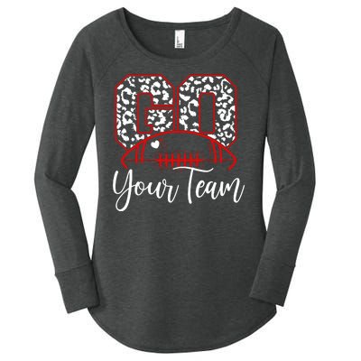 Go Football Custom Team Name Personalized Fan Women's Perfect Tri Tunic Long Sleeve Shirt