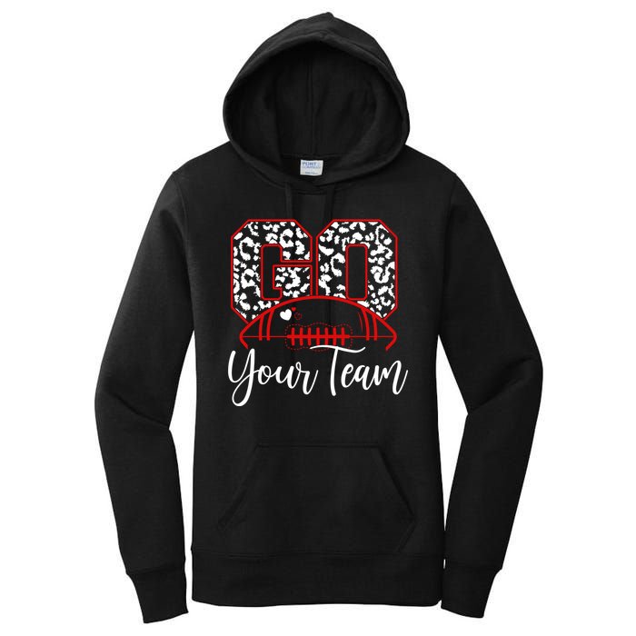 Go Football Custom Team Name Personalized Fan Women's Pullover Hoodie