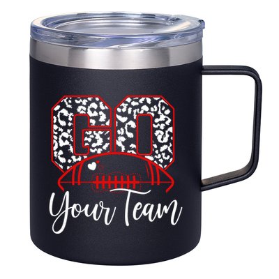 Go Football Custom Team Name Personalized Fan 12oz Stainless Steel Coffee Mug