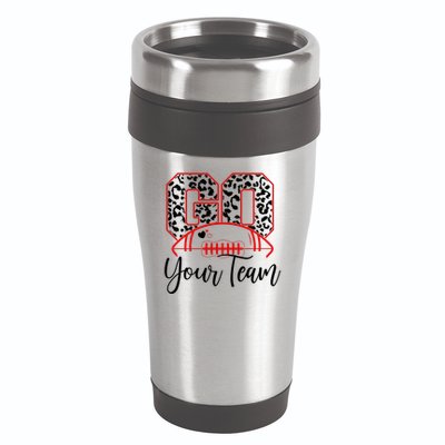 Go Football Custom Team Name Personalized Fan 16oz Travel Tumbler