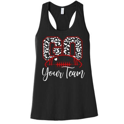 Go Football Custom Team Name Personalized Fan Women's Racerback Tank