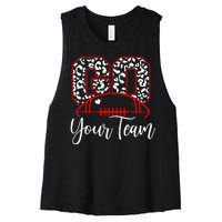 Go Football Custom Team Name Personalized Fan Women's Racerback Cropped Tank