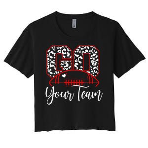 Go Football Custom Team Name Personalized Fan Women's Crop Top Tee