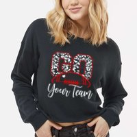 Go Football Custom Team Name Personalized Fan Cropped Pullover Crew