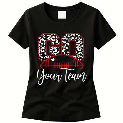 Go Football Custom Team Name Personalized Fan Womens T-Shirt