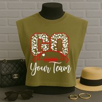 Go Football Custom Team Name Personalized Fan Garment-Dyed Women's Muscle Tee