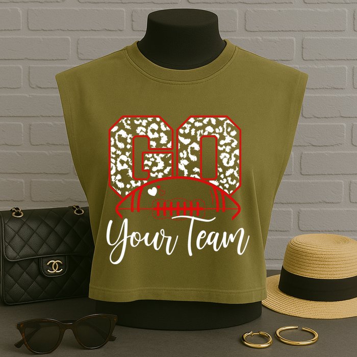 Go Football Custom Team Name Personalized Fan Garment-Dyed Women's Muscle Tee
