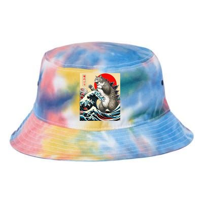 Gifts For Catzilla Cat Japanese Art Cat Owner Tie Dye Newport Bucket Hat