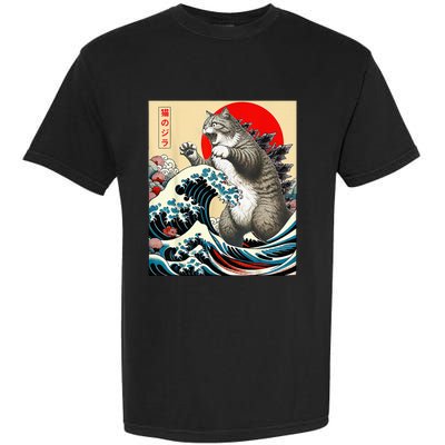 Gifts For Catzilla Cat Japanese Art Cat Owner Garment-Dyed Heavyweight T-Shirt