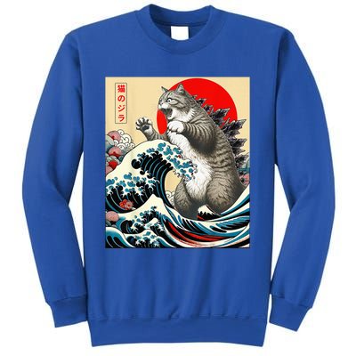 Gifts For Catzilla Cat Japanese Art Cat Owner Sweatshirt