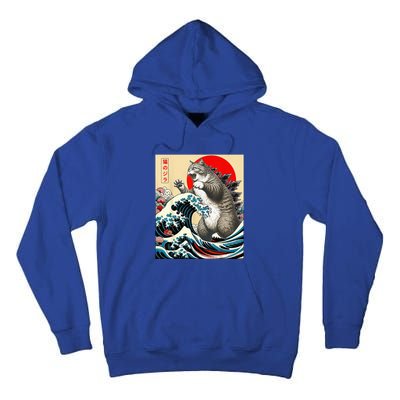 Gifts For Catzilla Cat Japanese Art Cat Owner Tall Hoodie