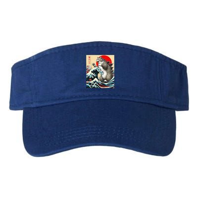 Gifts For Catzilla Cat Japanese Art Cat Owner Valucap Bio-Washed Visor