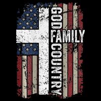 God Family Country Patriotic Christian Cross USA Tall T-Shirt