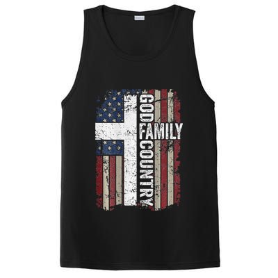God Family Country Patriotic Christian Cross USA PosiCharge Competitor Tank