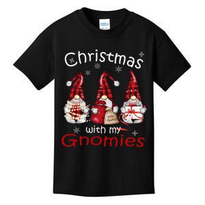 Gnome Family Christmas Buffalo Plaid Kids T-Shirt