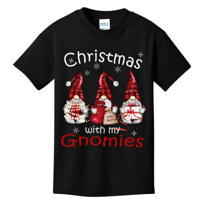 Gnome Family Christmas Buffalo Plaid Kids T-Shirt