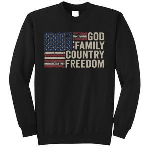 God Family Country Freedom 4th July USA Flag Christian Sweatshirt