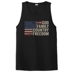 God Family Country Freedom 4th July USA Flag Christian PosiCharge Competitor Tank