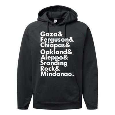 Gaza & Ferguson & Chiapas & Oakland & Aleppo Performance Fleece Hoodie