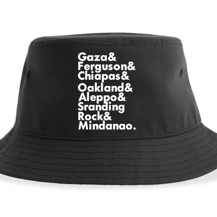 Gaza & Ferguson & Chiapas & Oakland & Aleppo Sustainable Bucket Hat