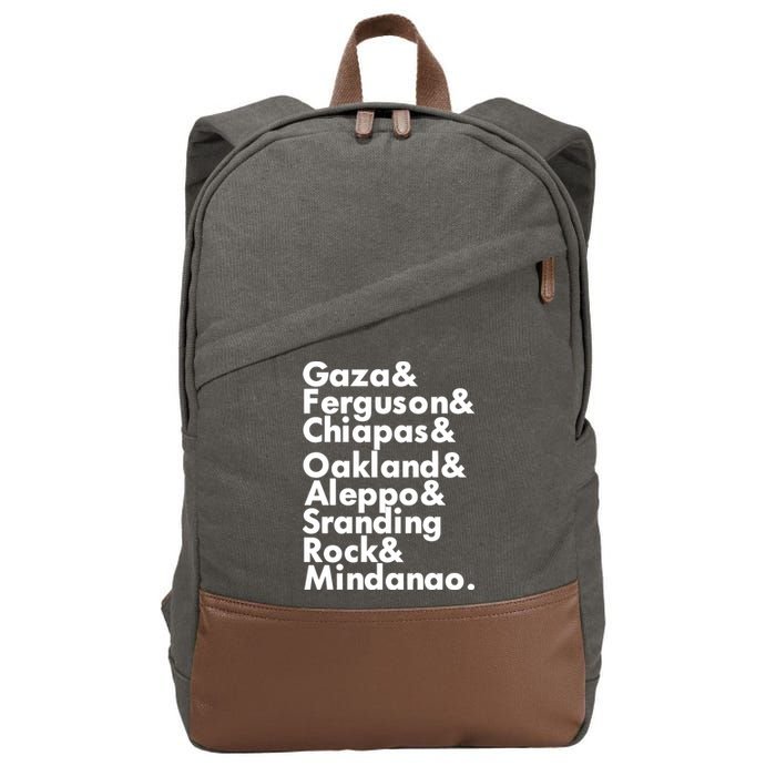 Gaza & Ferguson & Chiapas & Oakland & Aleppo Cotton Canvas Backpack