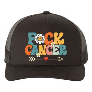 Groovy Fuck Cancer I Hate Cancer Breast Cancer Awareness Yupoong Adult 5-Panel Trucker Hat