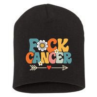 Groovy Fuck Cancer I Hate Cancer Breast Cancer Awareness Short Acrylic Beanie