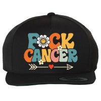 Groovy Fuck Cancer I Hate Cancer Breast Cancer Awareness Wool Snapback Cap