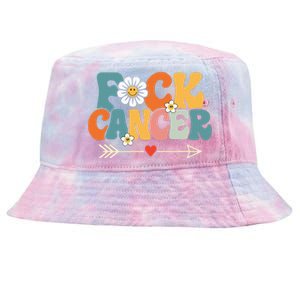 Groovy Fuck Cancer I Hate Cancer Breast Cancer Awareness Tie-Dyed Bucket Hat