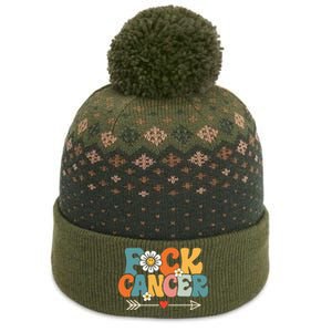 Groovy Fuck Cancer I Hate Cancer Breast Cancer Awareness The Baniff Cuffed Pom Beanie