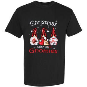 Gnome Family Christmas Shirts For Women Buffalo Plaid Garment-Dyed Heavyweight T-Shirt