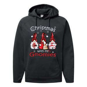 Gnome Family Christmas Shirts For Women Buffalo Plaid Performance Fleece Hoodie