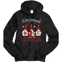 Gnome Family Christmas Shirts For Women Buffalo Plaid Tie Dye Hoodie