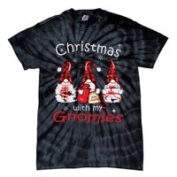 Gnome Family Christmas Shirts For Women Buffalo Plaid Tie-Dye T-Shirt