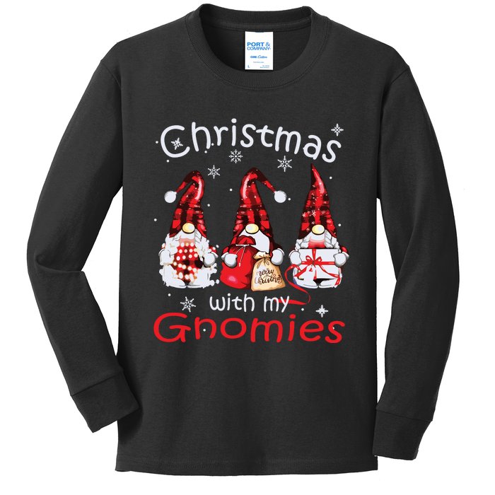 Gnome Family Christmas Shirts For Women Buffalo Plaid Kids Long Sleeve Shirt