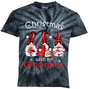 Gnome Family Christmas Shirts For Women Buffalo Plaid Kids Tie-Dye T-Shirt