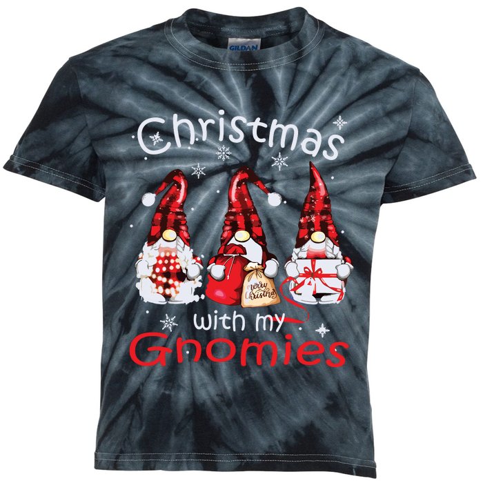 Gnome Family Christmas Shirts For Women Buffalo Plaid Kids Tie-Dye T-Shirt